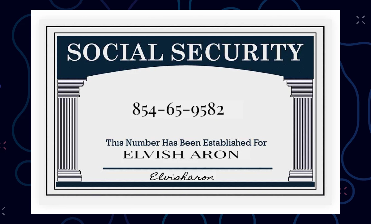 Social Security Card Sample 1