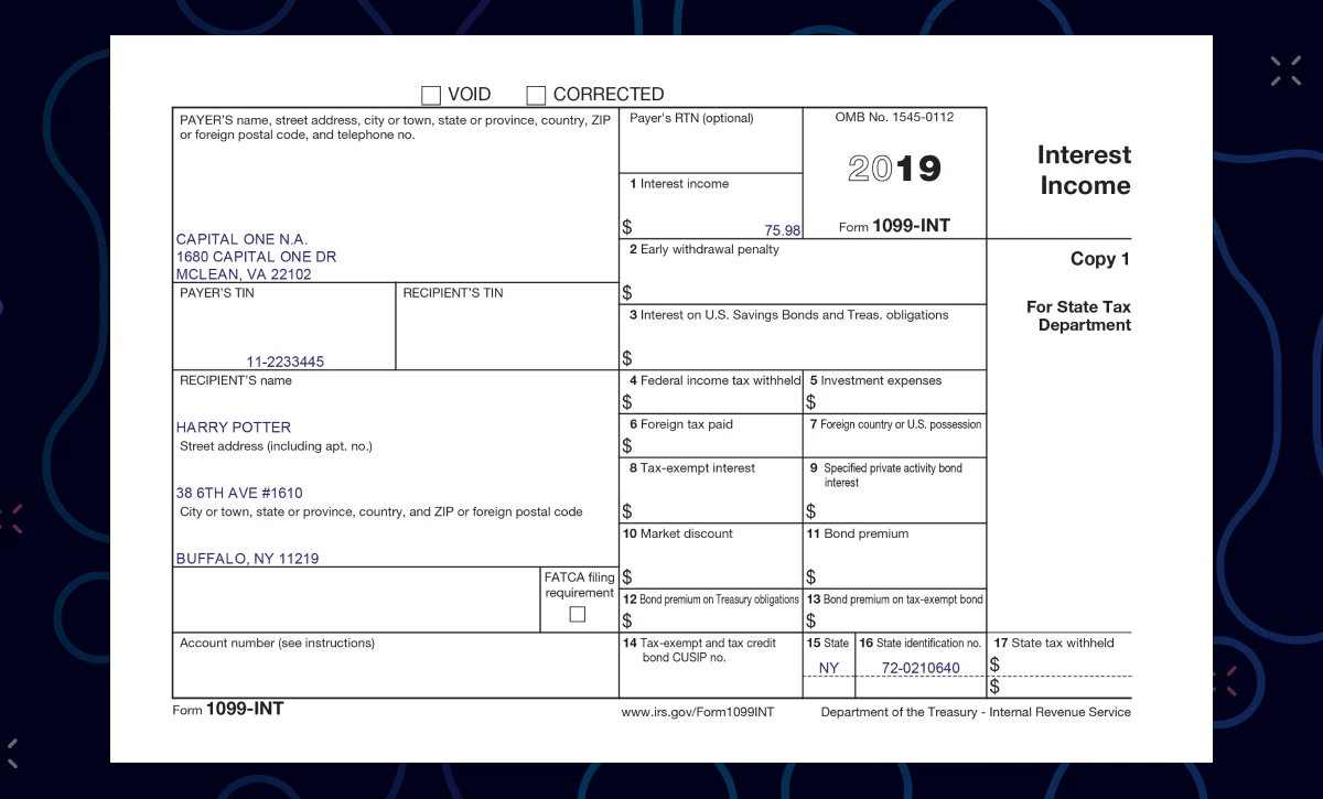 IRS Form 1099 INT