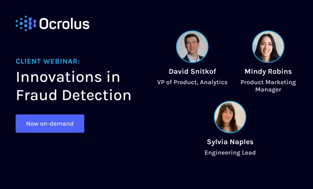 webinar Innovations in Fraud Detection now on demand